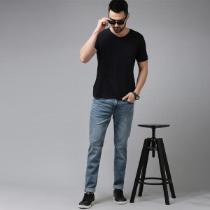 Men Slim Fit Heavy Fade Stretchable Jeans